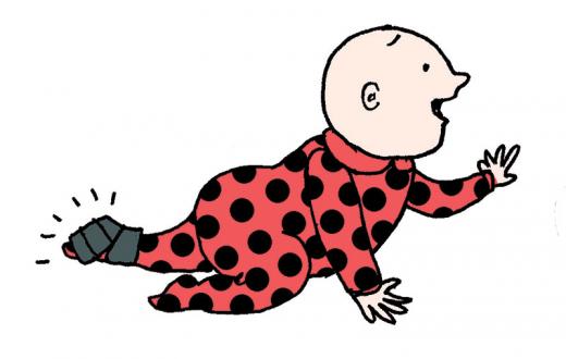 Illustration of a crawling baby