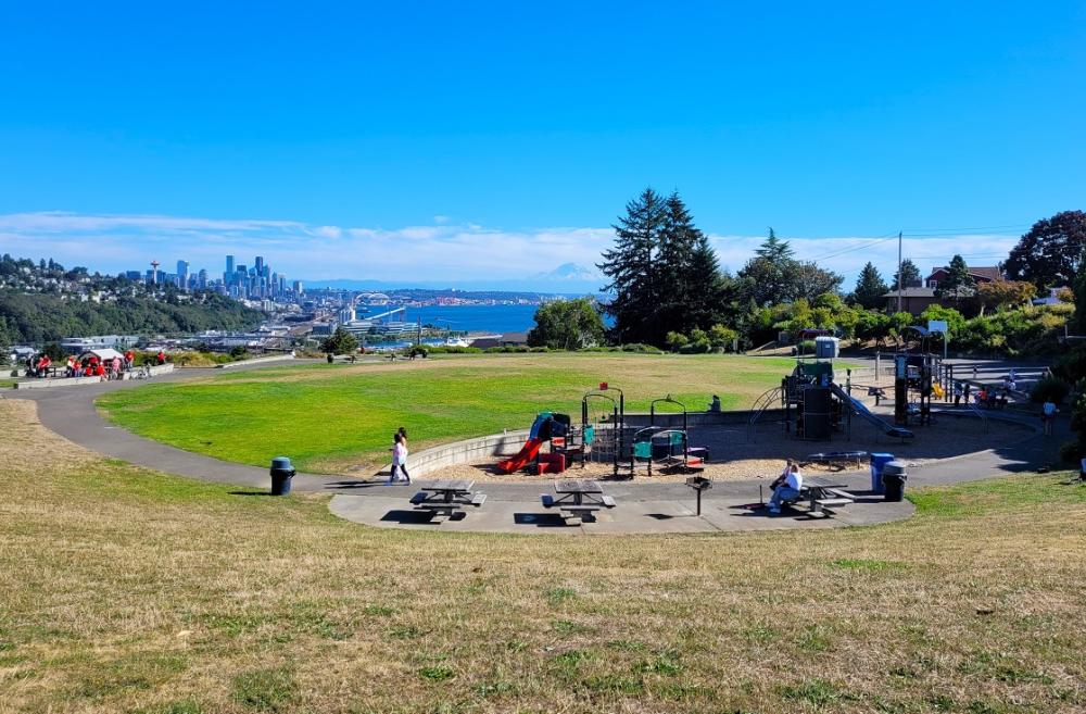 Enjoy the view from Magnolia's Ella Bailey Park while the kids play