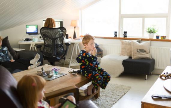 Mom-working-from-home-with-kids