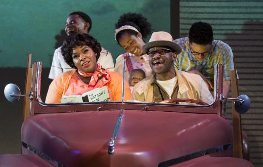Rowin M. Breaux, Anjelica McMillan, Chip Sherman, Kaila Towers, and Nicholas Japaul Bernard in SCT's 2022 production of The Watsons Go To Birmingham -1963. Photo by Angela Sterling.
